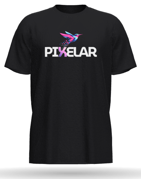 Camiseta negra PIXELAR personalizada